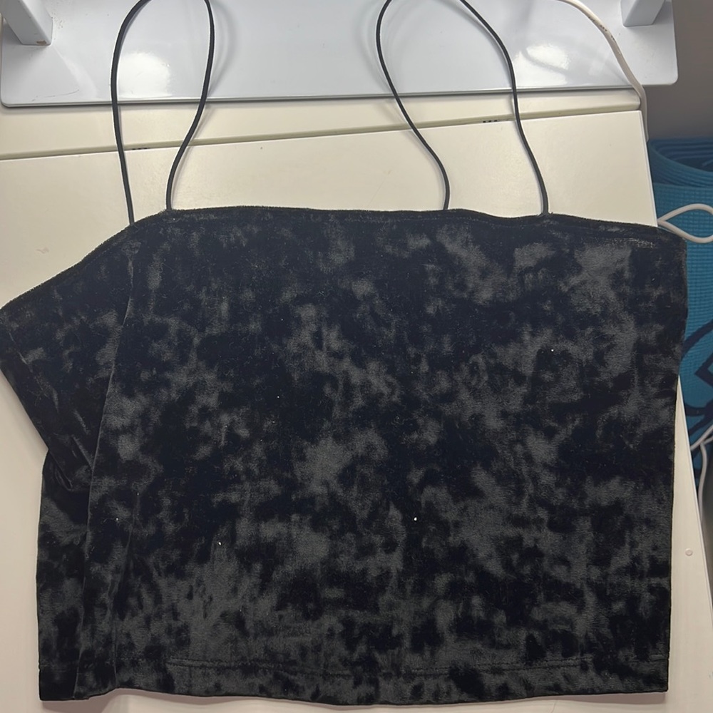 Aeropostale Black Velvet Crop Top